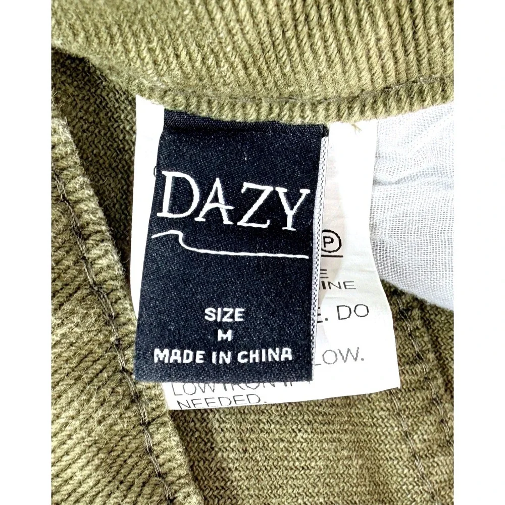 Dazy Olive Green Cotton High Rise Tapered Mom Jeans Sz M Utility Gorpcore‎ Y2K